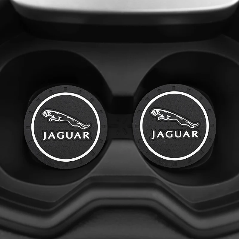2 قطعة قاعدة أكواب جلدية مضادة للضوضاء كأس الماء حصيرة وسادة ل جاكوار X S F XF XE XJ XK XEL XFL XJL XJ6 XJS XKR XFR F-نوع F-Pace
