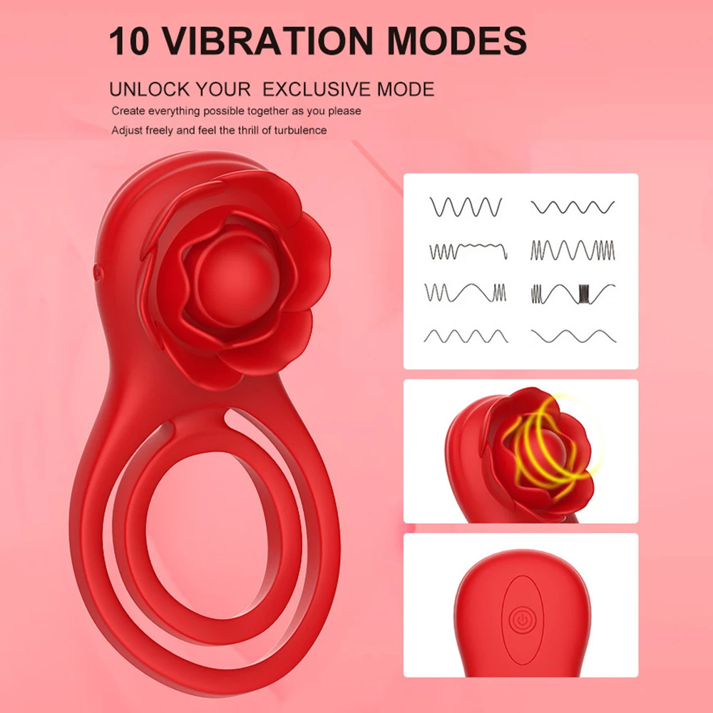 Vibrating Cock Ring Vibrator Adult Sex Toy with Vibrations Longer Harder Stronger G Spot Clitoral Stimulator Penis Ring Erection