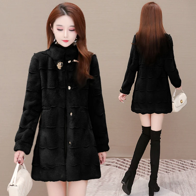 2024 New Women Winter Thick Loose Warm Outwear Plush Hooded Jacket Female Women Mink Velvet Luxury Natural Real Mink Fur Coats