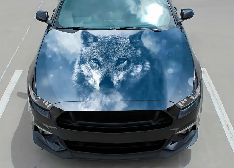 

Car Hood Decal Wrap Decal Wolf Art Vinyl Sticker Graphic Truck Decal Truck Graphic Bonnet Decal Skull F150 Jeep CUSTOM Any Car