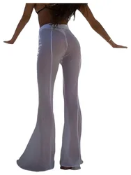 Pants Summer Transparent Mesh Beach Yarn Women Sexy Pants Thin Wide Leg Pants Fashion Casual Fashion Women Pants OA99