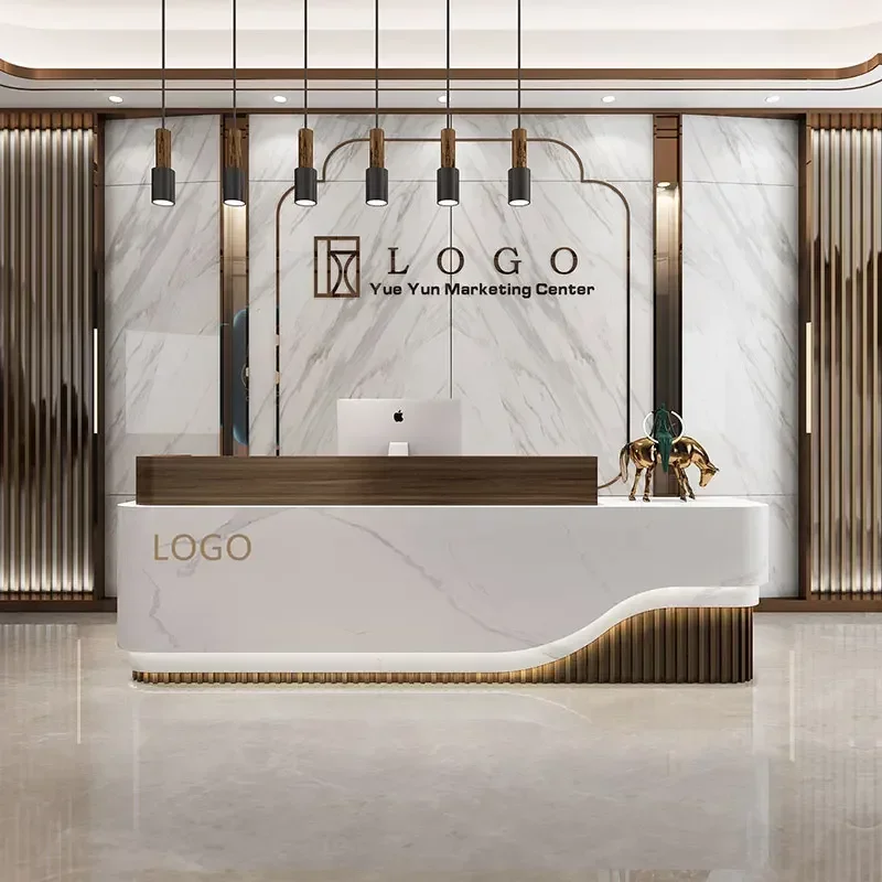 Company front desk reception desk beauty salon counter yoga studio small bar checkout page