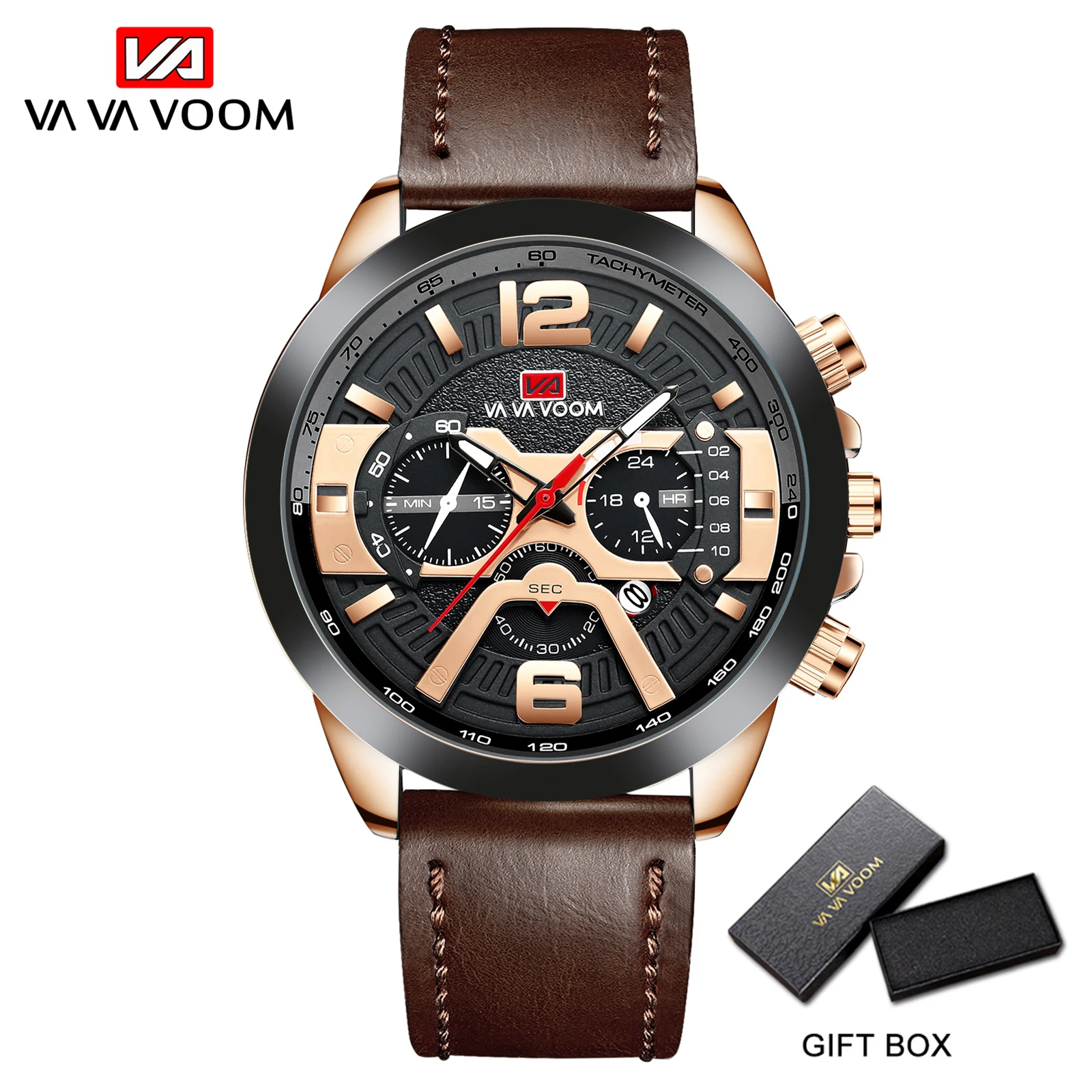 Top Brand Luxury Men\'s Sports Waterproof Leisure Leather Wristwatch For Men Black Fashion Timepiece Boys Watches Reloj Hombre