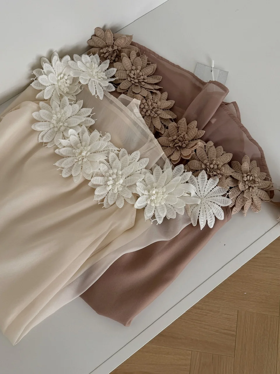 Ele High-Waisted A-Line Dr with 3D Floral Lace And One-oulder Design for Women Korean Sle Summer Faion 2025