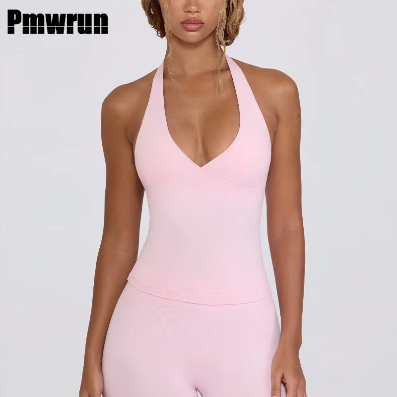

PMWRUN Женский бюстгальтер для йоги с красивой спиной: телесный, амортизирующий, собирающий и противопровисающий спортивный жилет для фитнеса