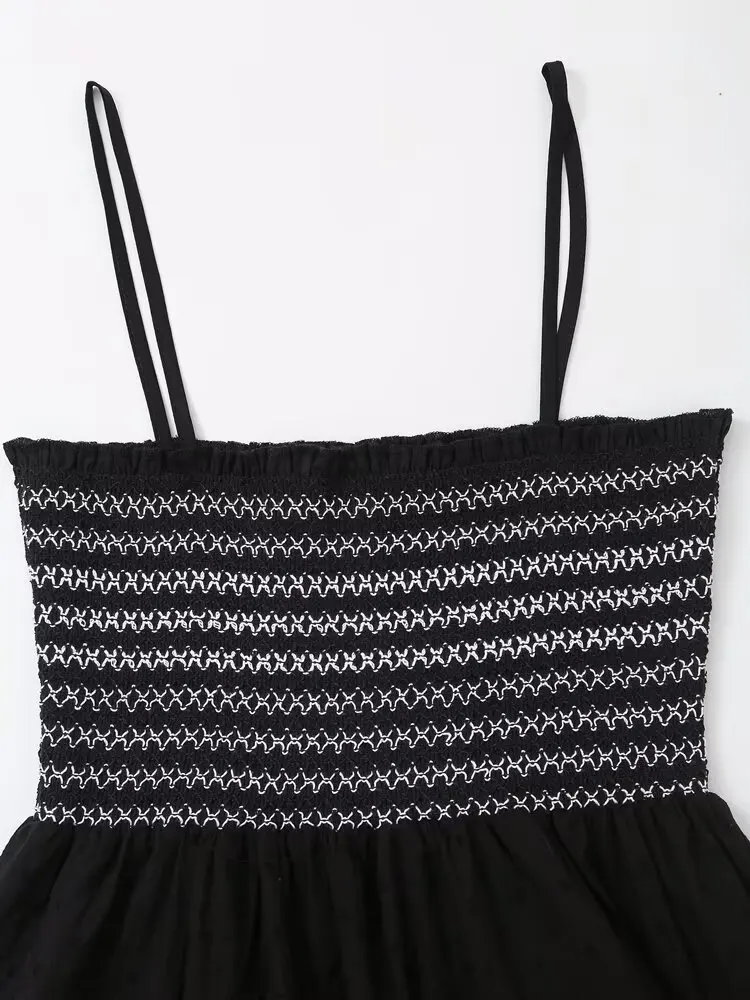 ฤดูร้อนใหม่เสื้อผ้าสตรียุโรปและอเมริกาสไตล์แฟชั่นปักชุดยาวแขวน