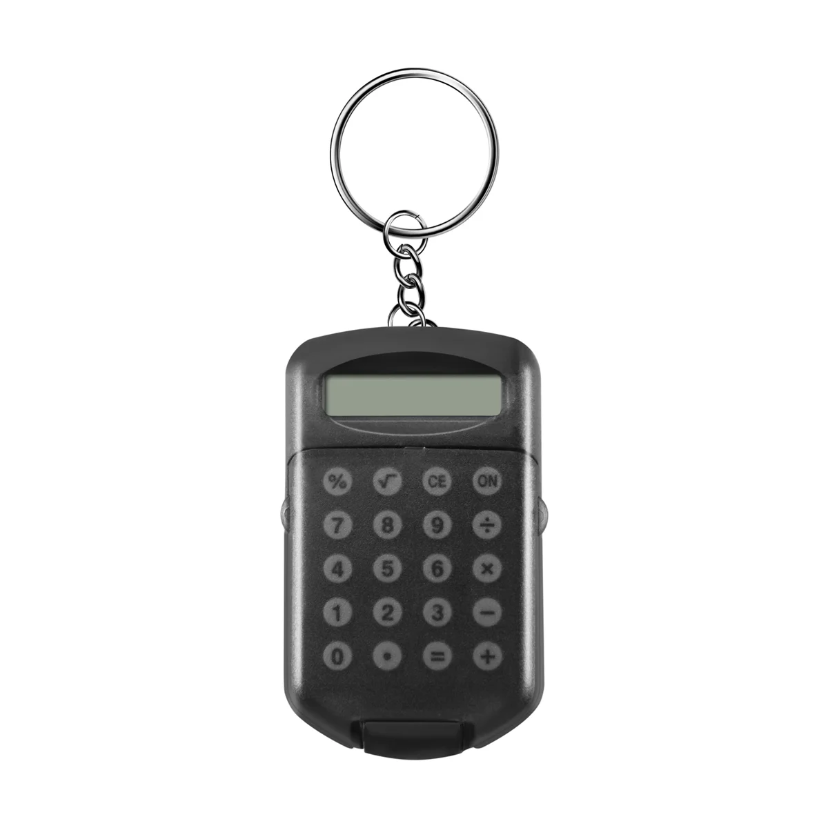 Gray Plastic Casing 8 Digits Electronic Mini Calculator w Keychain