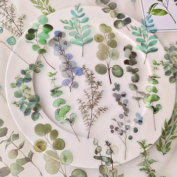 40 개/갑 Kawaii 크리 에이 티브 꽃 식물 스티커 핸드 텐트 DIY 스틱 라벨 Scrapbooking 재료 정크 저널 용품