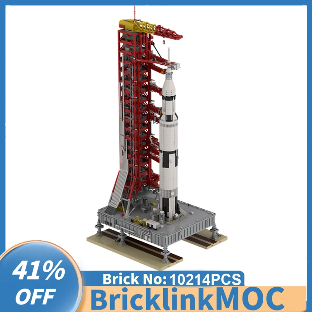 10214PCS Apoling 11 Space Launch Vehicle rocket Launch Umbilical Tower model creative ideas Child Toy technologyBlocks MOC-21309