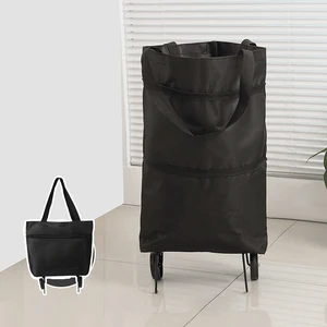 Oxford Folding Warenkorb, tragbarer Aufbewahrungsbeutel mit Rad, abnehmbar, Camping, wasserdicht, Supermarktwagen 12 Hauptverkaufskaufen - №7