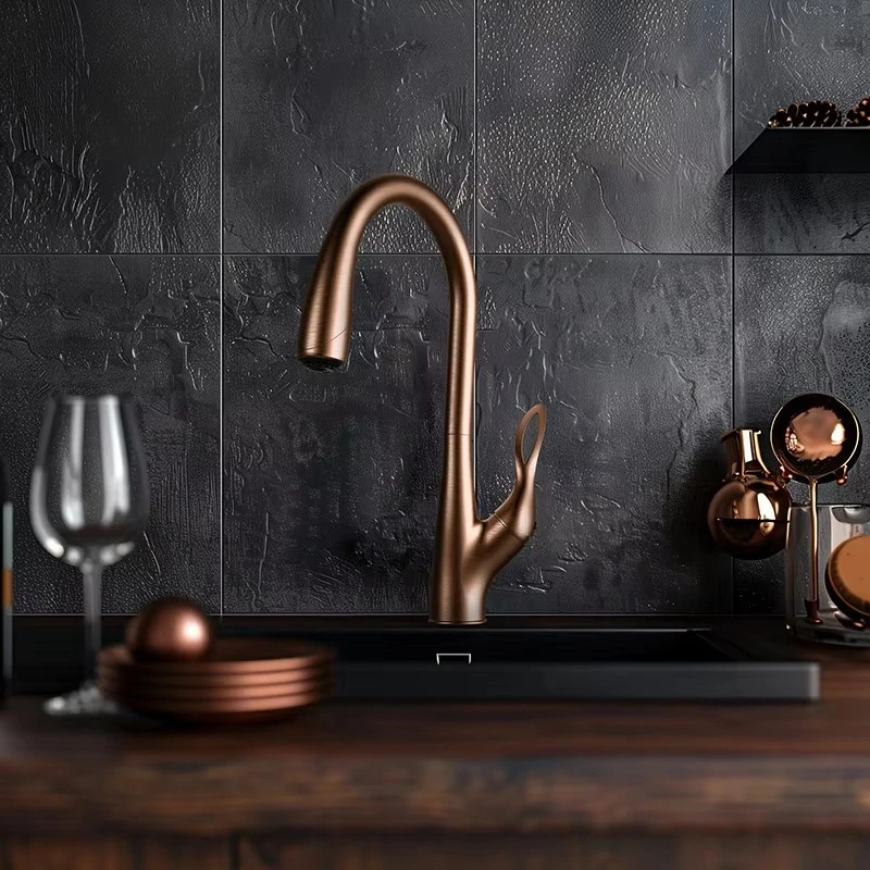 

Латунный смеситель для кухонной раковины с гусиной шеей