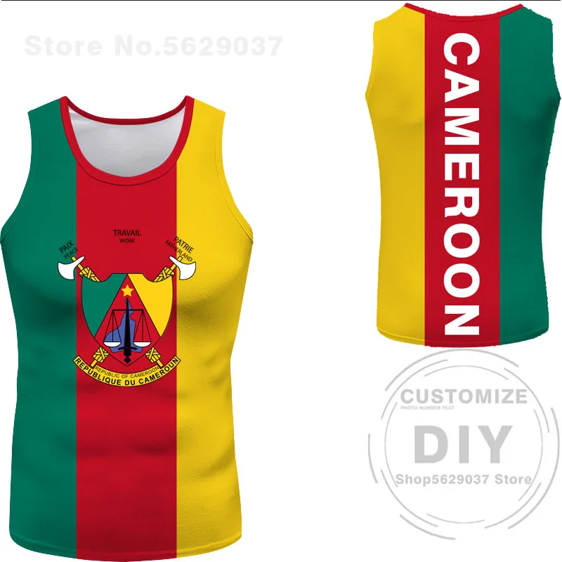 Cameroon Vest Free Custom Cmr Country Tank Top Nation Flag Cameroun Cameroonian Cm French Print Photo Logo Sleeveless T-Shirt