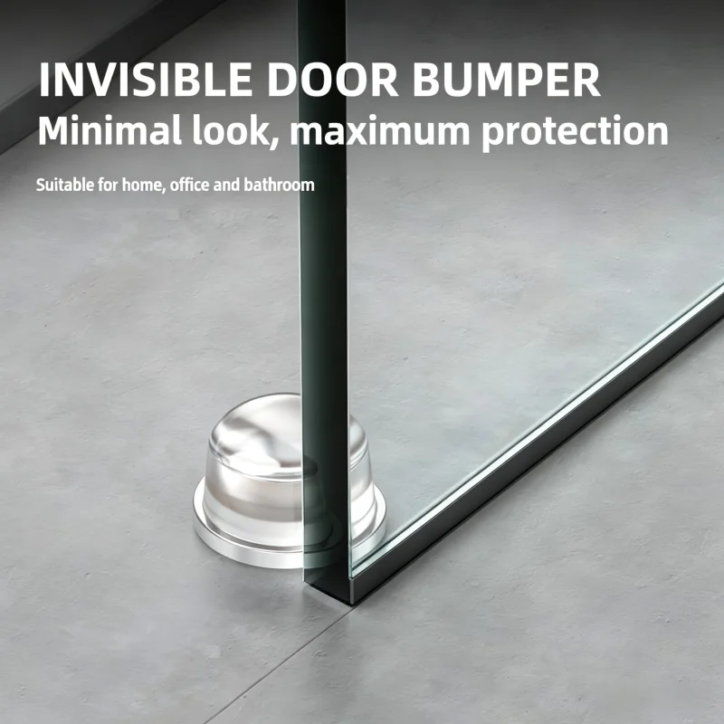 Multi‑Purpose Self‑Adhesive Anti‑Collision Wall Bumper, No‑Drill Silicone Door Stopper for Cabinet Fridge Glass Door Handle Shoc