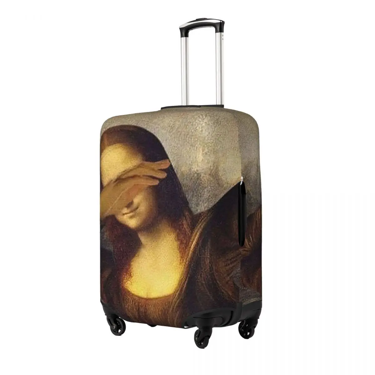 Mona Lisa Dab Meme Print Luggage Protective Dust Covers Elastic Waterproof 18-32inch Suitcase Cover Travel Accessories