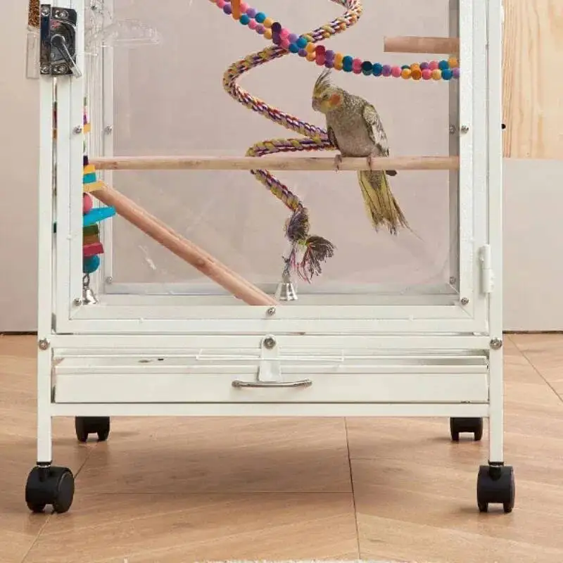 

Cages Acrylic Park Luxury Canary Parrot Bird Breeding Lrage Bird Cages Black Maison Oiseaux Exterieur Birdhouse Outdoor WZ50BC