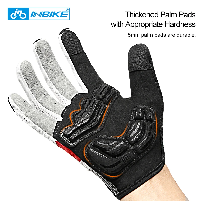 INBIKE-guantes de ciclismo para hombre y mujer, manoplas deportivas de dedo completo para pantalla táctil, accesorios para bicicleta de montaña y escalada