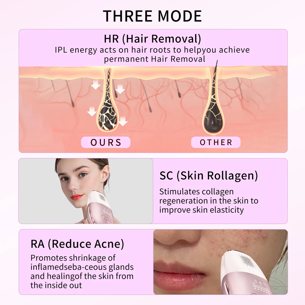 Máquina depiladora de hielo con batería inalámbrica recargable, dispositivo IPL portátil permanente para uso doméstico