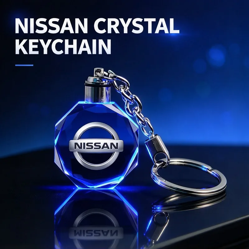 For Nissan LED Car Key Rings Keychain Decor Pendant Nismo Note Teana Qashqai J11 J10 Leaf Juke Patrol X-Trail Tiida Navara