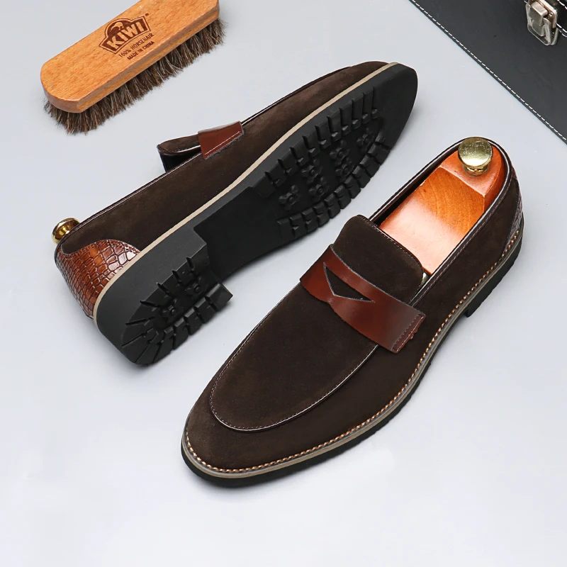 Fashion Men's Casual Leather Shoes Men Classic British Style Penny Loafers Moccasins Mens Party Wedding Outdoor Driving Flats