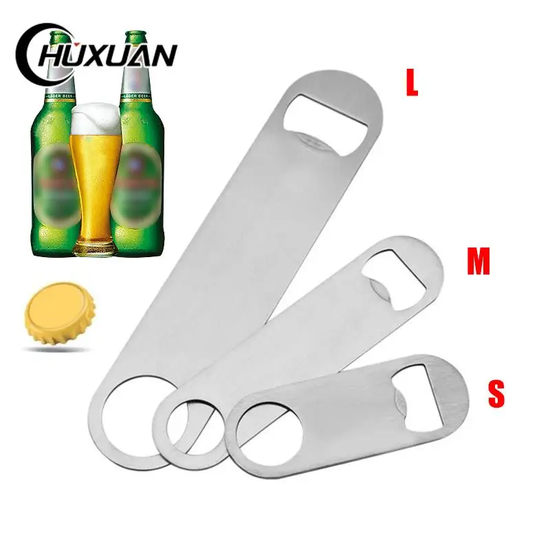 3 Size Durable Beer Bottle Opener Stainless Steel Flat Speed Bottle Cap Opener Remover Bar Blade Kitchen Tool Beer Party Supplie