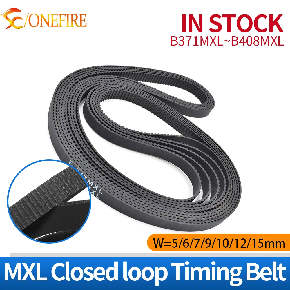 Trapezoidal MXL B371MXL-B408MXL Synchronous Belt Width 5/6/7/9/10/12/15mm Closed Loop Drive Belt MXL Rubber Timing Belt
