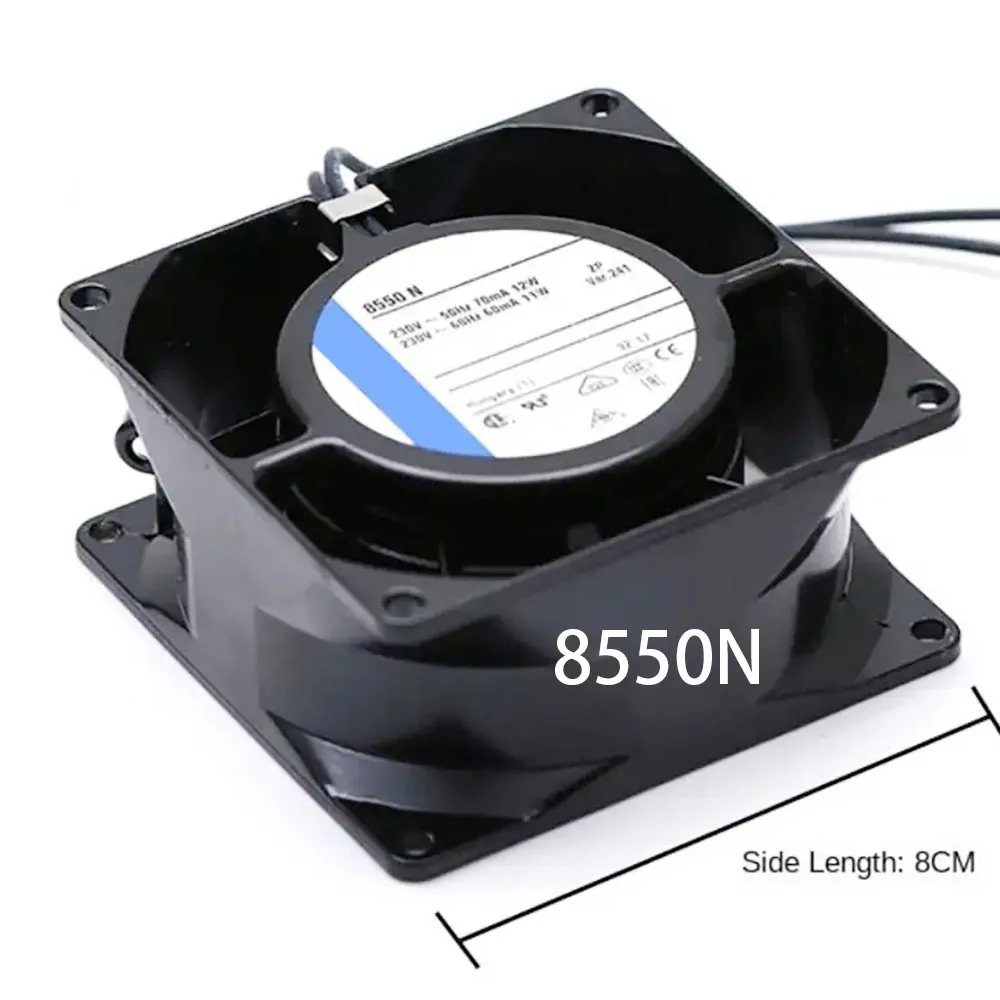 High-Airflow Axial flow Fan 230VAC 11/12W 70/60mA 80*80*38mm 8550N Cooling radiator