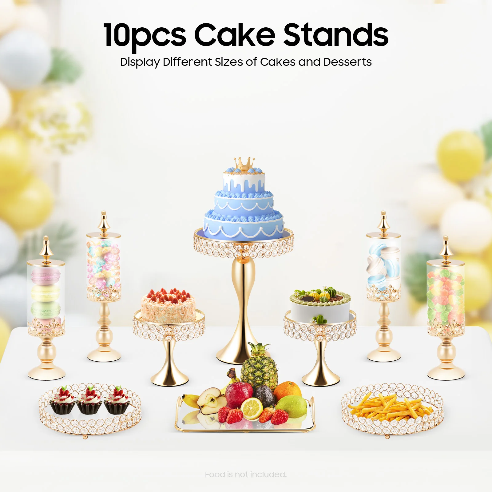 

10 Pcs Iron Cake Stands,Gold Rectangular Cake Stand Tabletop 30*39cm for Cake Shops,Bakeries
