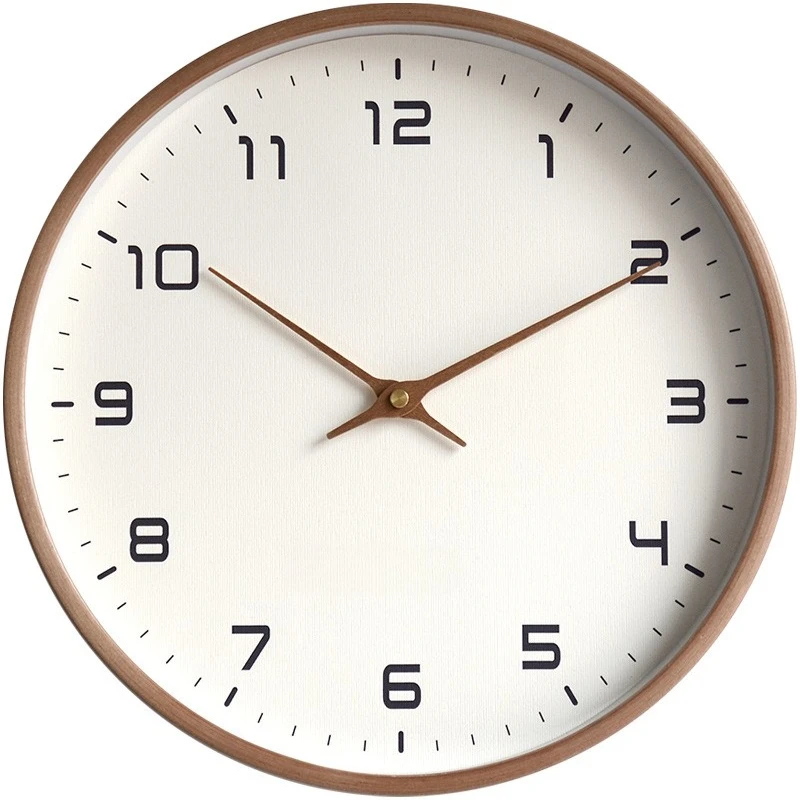 Solid wood simple wall clock living room homedecoration silent cloc fashion light luxury creative
