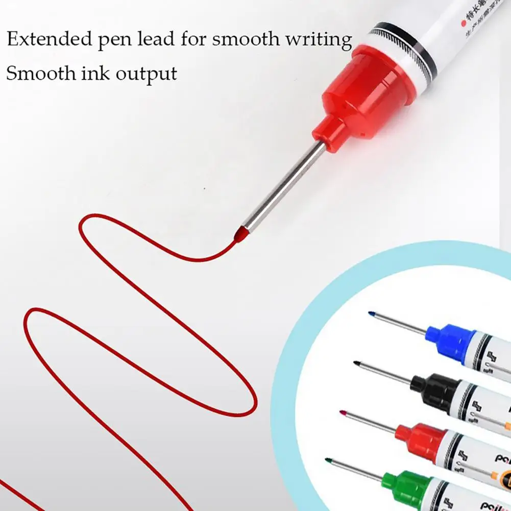 4 個ロングヘッド深穴マーカーペン 20 ミリメートルロングノーズマーカーカラフルな大工ペン建設浴室木工 기호펜