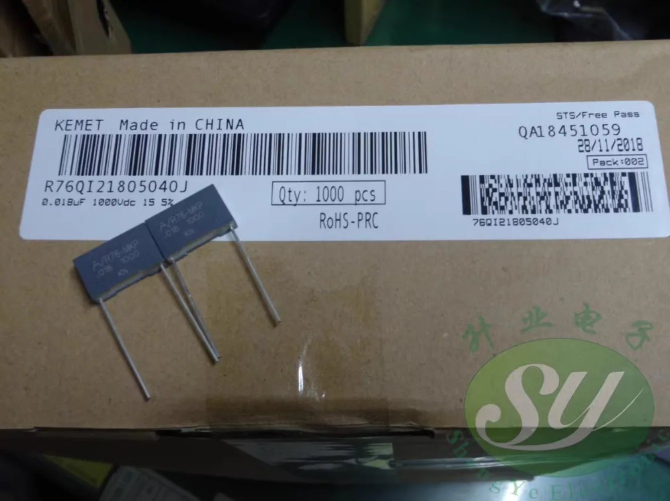 

10PCS AV R76QI21805040J 0.018uf/1000V 18nf 183 New film capacitor