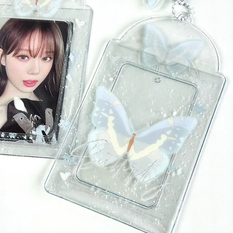 1pc Butterfly Style Card Holder Pendent Portable Idol Card Protector Sleeve 3-Inch Polaroid  Photocard Holder ID Card Case