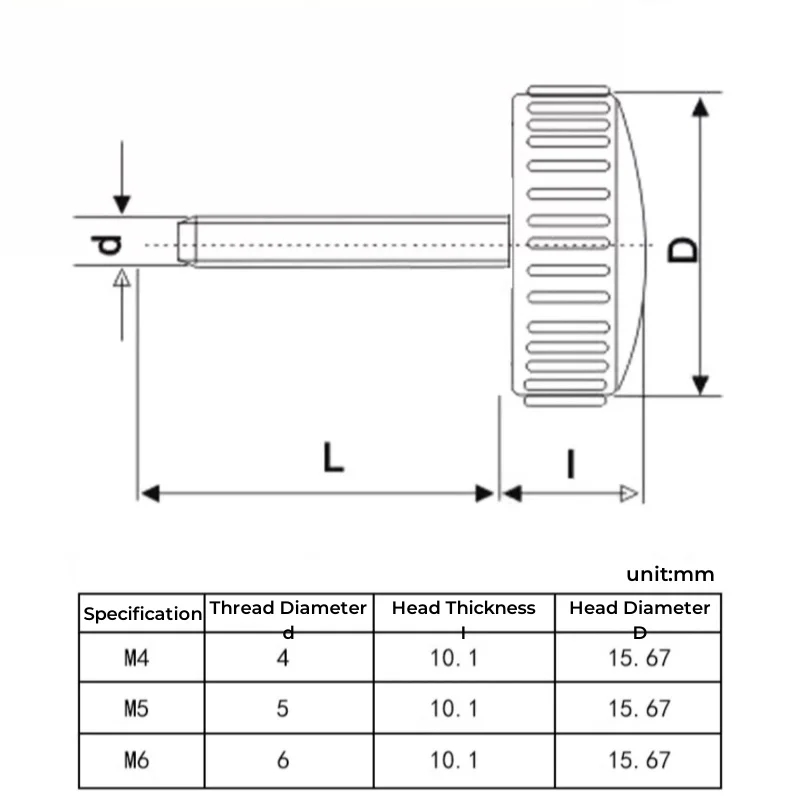M4 M5 M6 Carbon Steel Plastic Round Straight Pattern Hand Twisted Adjustable Screw Cylindrical Bakelite Handle Bolt
