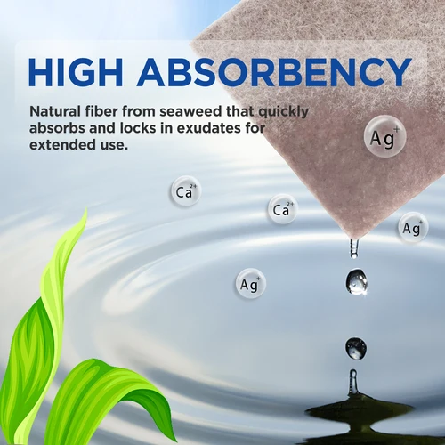 Imagen 2 del producto Gasa de vendaje suave y absorbente para el cuidado de heridas, vendaje de heridas de alginato Ag de calcio de plata, 5/10 piezas, 2 ""/3""/4""