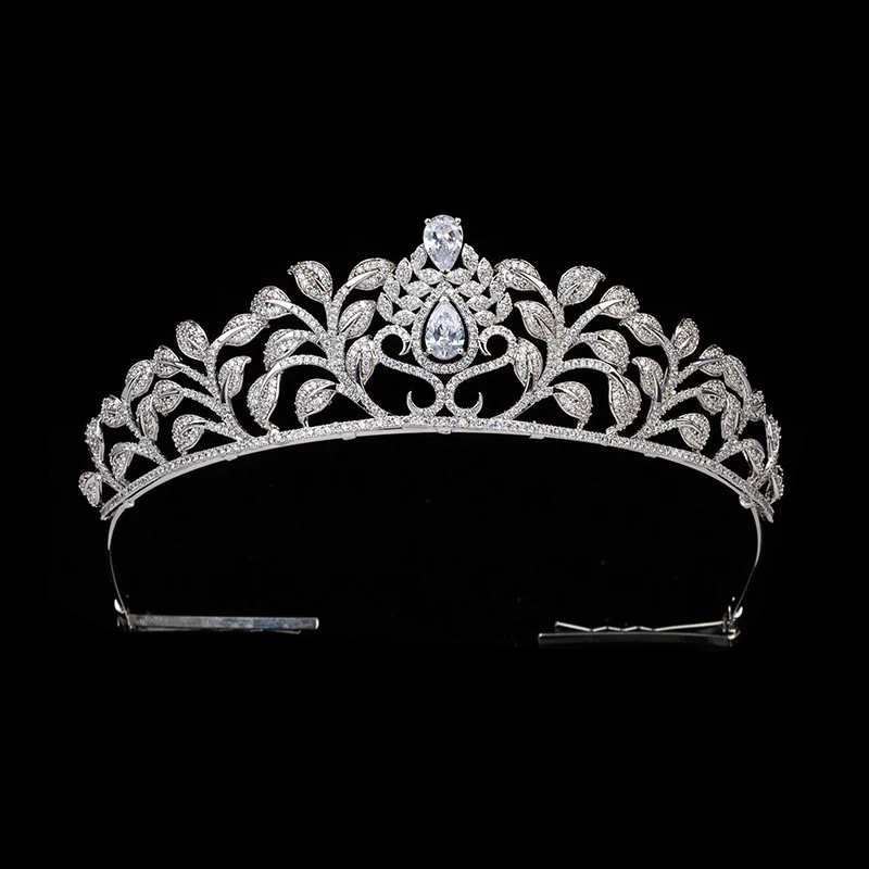 

Tiaras and Crown HADIYANA Romantic Gorgeous Leaf Shap Wedding Hair Accessories Exquisite Headband Women BCY8943 Corona Princesa