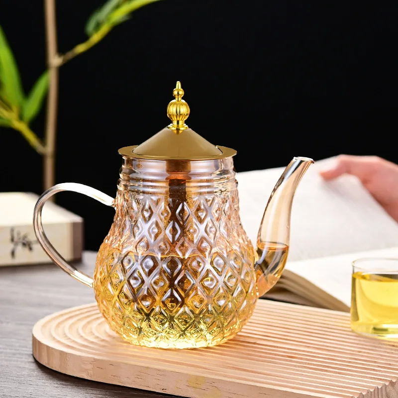 High borosilicate glass Middle East pot Arabian pot bubble teapot manufacturer Flower teapot Health pot Heat-resistant
