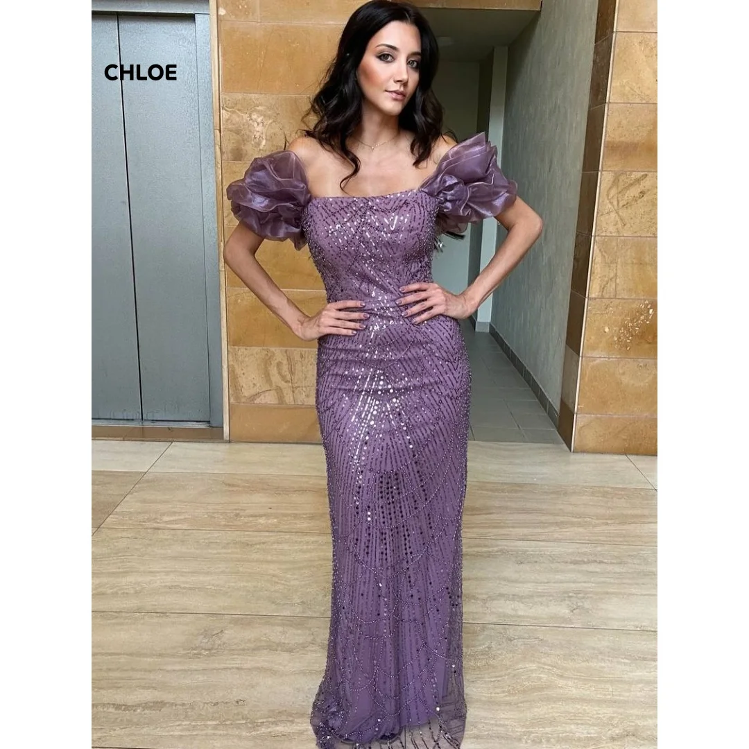 라인 A 프로미 드레스 2025 럭셔리 여성 이브닝 드레스 오프숄더 맞춤 제작 반팔 우아한 가운 볼 가운 드레스