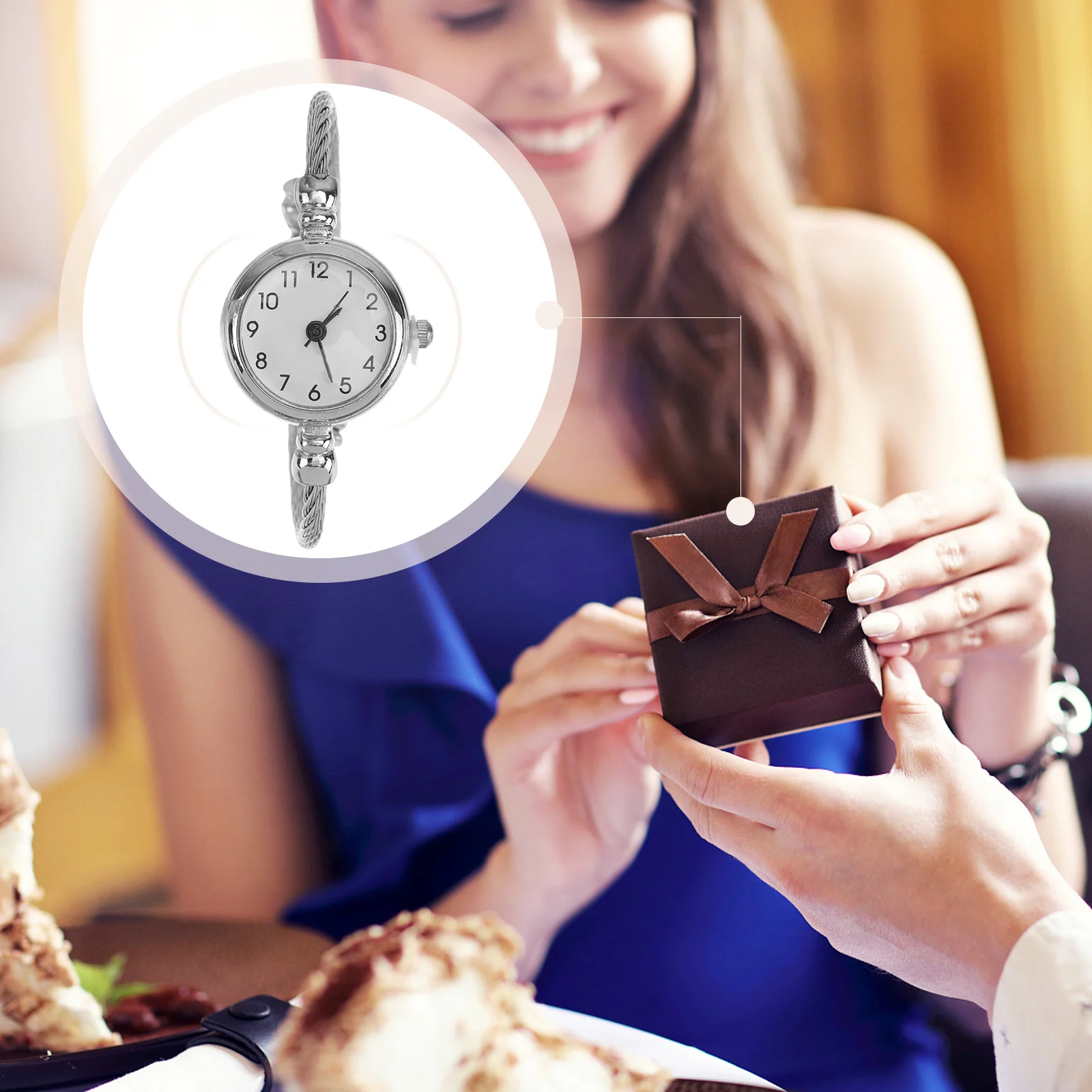 

Elegant Women Quartz Watch White Luxury Bracelet Design Increase Charm Sturdy Long Lasting Gift Idea Quartz Watch