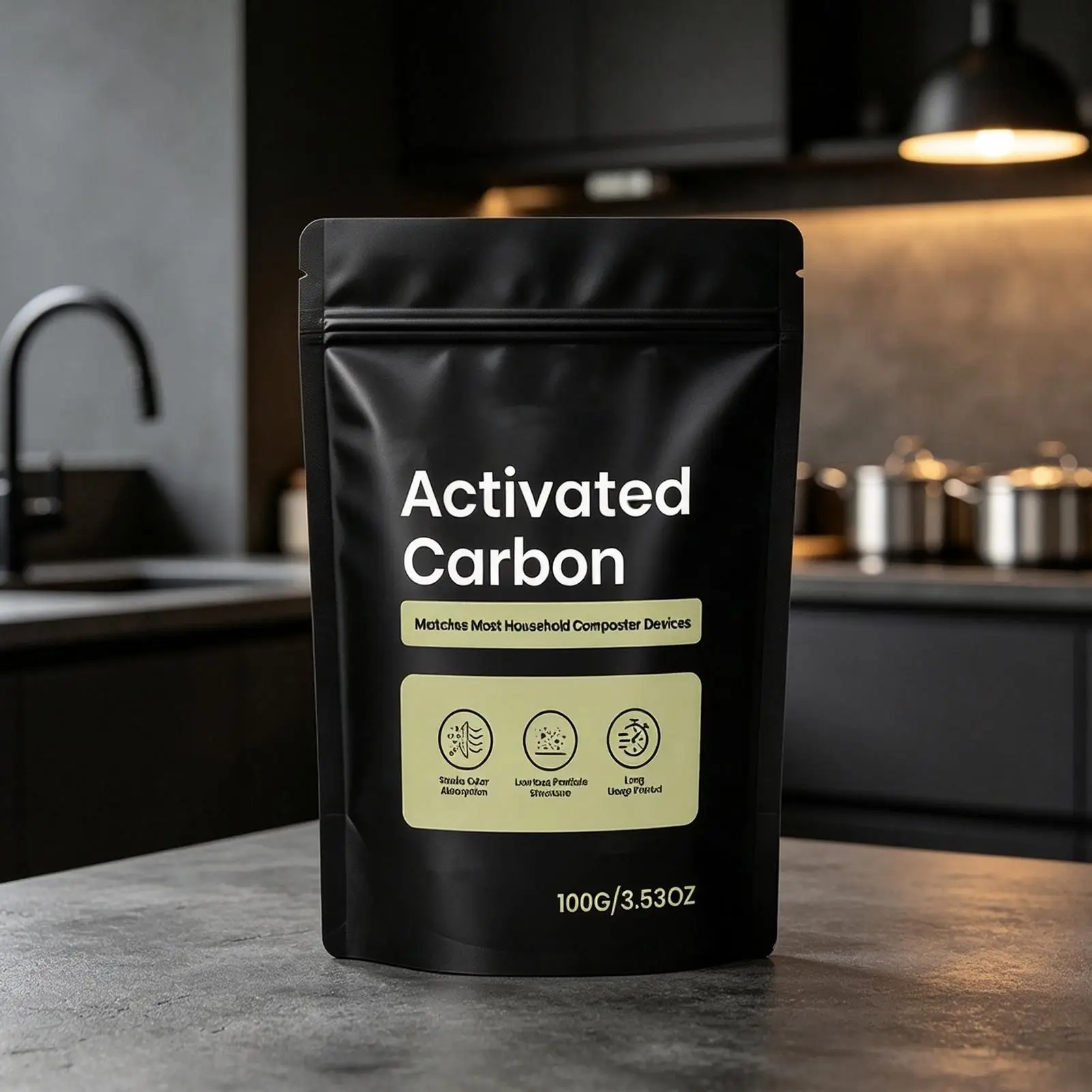 Activated Charcoal Pellets 100g Bamboo Carbon Granules Odor Eliminator Air Purification Deodorizer for Fridge Closet Shoes