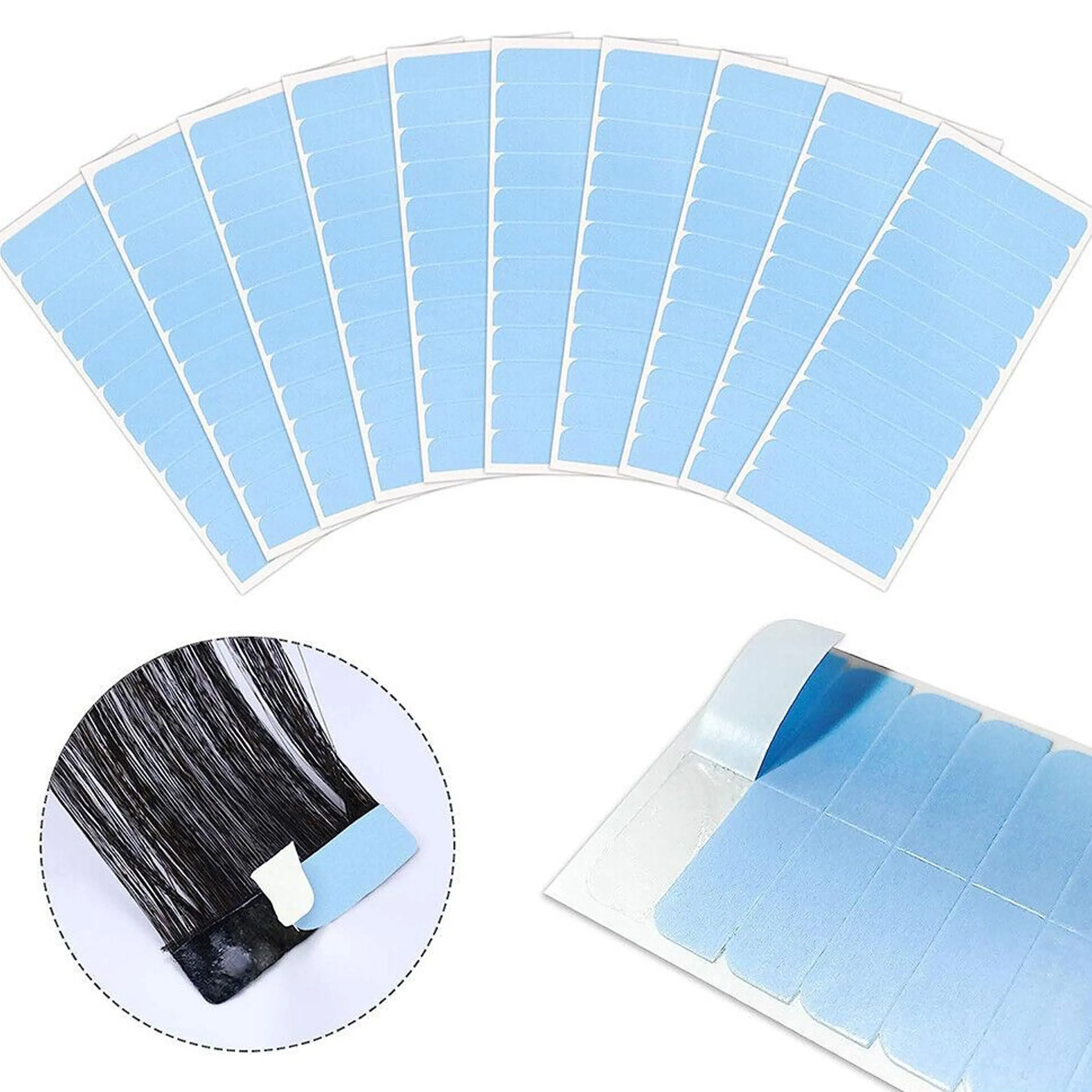100pcs/bag Human Hair Wig with Lace Front Toupee Tape Double Sided CC Counter Tape Hair Extension Tool Wig Tape