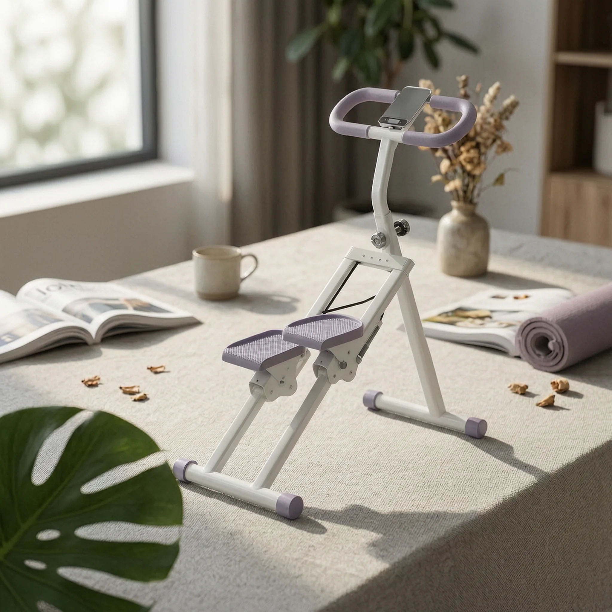 Stair Climber with Handlebar Compact Stair Stepper with Counter Foldable Climbing Machine Fullbody-Focused Step Machine Portable