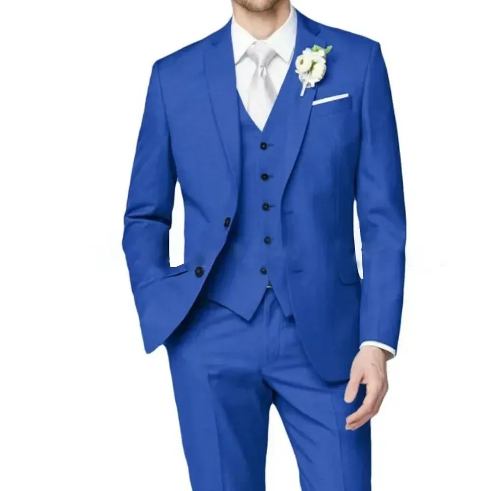 Suit For Men Formal Slim Fit Men\'s Suit Blazer Vest Pant Sets 3 Piece Elegant Costumes Wedding Dresses Tuxedo Dance Party