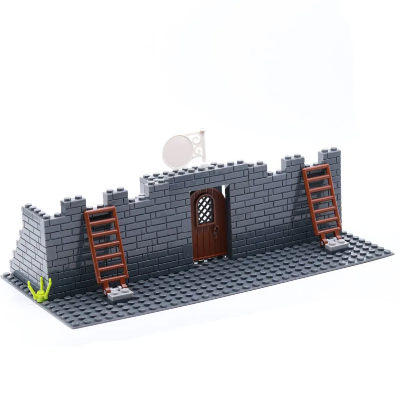 Qin Dynasty ancient battle scenes city walls siege ladders city towers building blocks kit MOC Medieval construction bricks mode