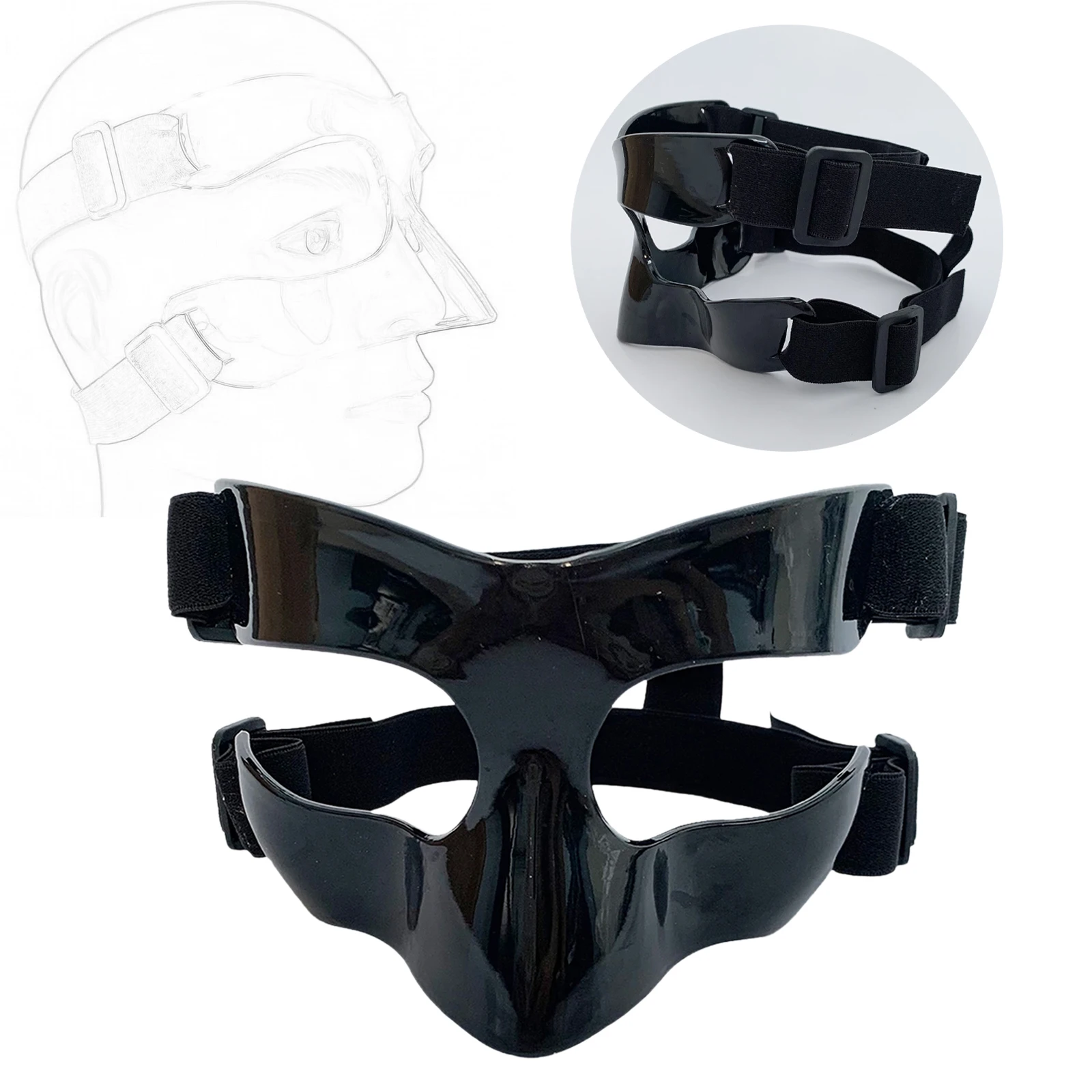 Basketball Mask Face Guard For Broken Nose For Football Soccer Boxing Face Guard Shield Nose Basketball Face Mask Adult