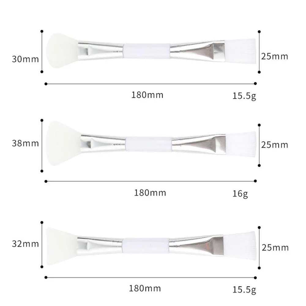 재사용 가능한 스킨 케어 양면 섬유 블렌딩 페이셜 머드 믹싱 브러시, 실리콘 마스크 브러시, 메이크업 브러시, DIY 마스크 도구