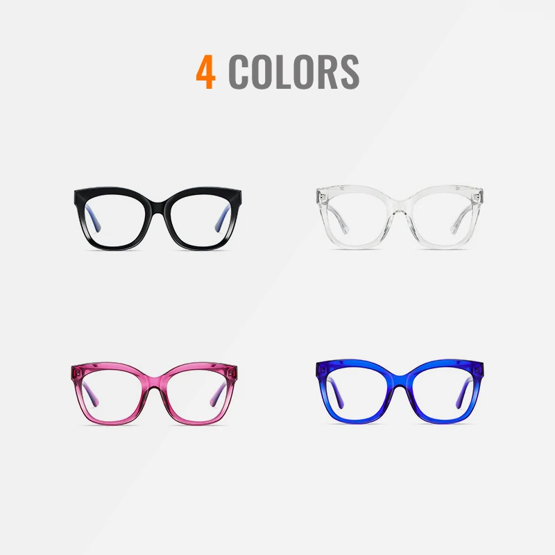 Toketorism Oversized Women's Glasses Blue Light Blocking Square Eyewear Optical Spectacle Eyeglasses Frames 1012