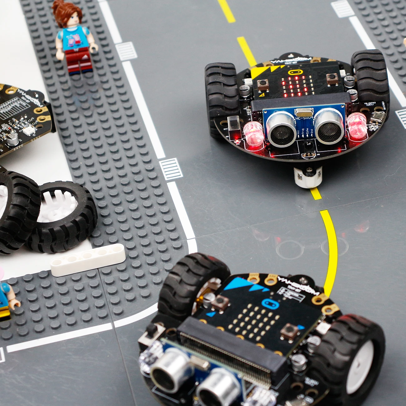 Micro:Bit V2 Smart Mini Robot Car Kit de codificación para niños Kit de construcción de ciencia aprendizaje educativo STEM Toy DIY proyecto