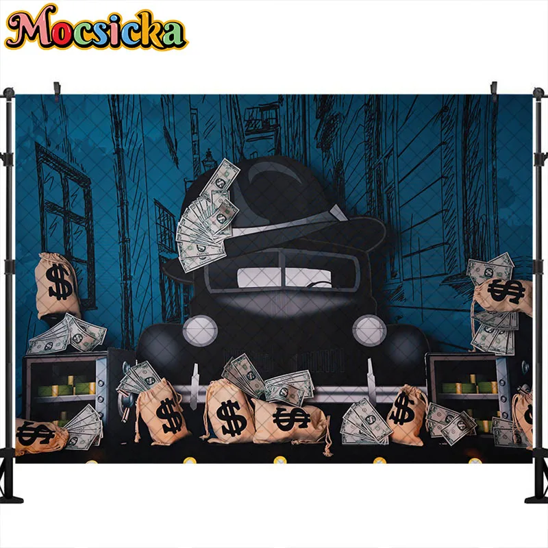 خلفية لصور العصابات لكعكة عيد ميلاد الطفل الصغير ، خلفية للتصوير الفوتوغرافي ، سيارة سوداء ، صورة للأطفال ، مستلزمات استوديو الصور