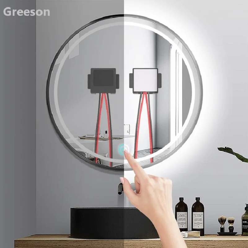 Led Mirror Smart 12V 3A 36W Make Up Bathroom Mirror Dimmer Lighted One Color Single Touch Sensor Switch