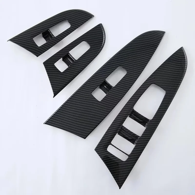 For Kia Mohave Borrego HM2 2019 - 2021 2022 ABS Carbon Fiber Car Door Window  Buttons Cover Armrest Switch Panel Trim Sticker