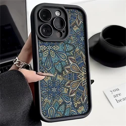 Case For iPhone 15 Pro Max Retro Wall Painting Flower Shockproof Bumper Soft Silicone Cover For iPhone 14 13 12 16 Pro Max 11